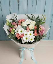 Букет цветов из:  Розы, Лизиантусы и Хризантемы в Можге